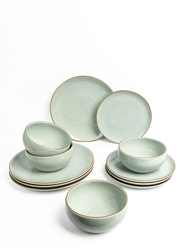 Mandala Light Green Dinner Set